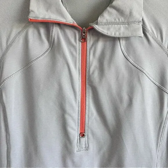 Lululemon Race With Grace 1/2 Zip II Wee Stripe White Silver Spoon - Picture 6 of 14